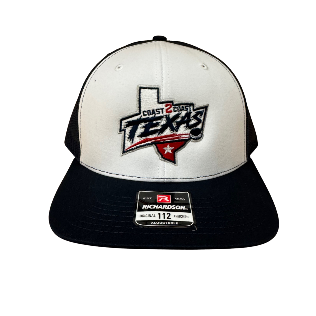 White/Navy Curved Bill C2C Texas