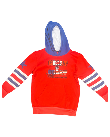 Red Youth Embroidered C2C Hoodie